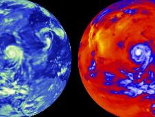 hurricane images generated with Aqua spacecraft data