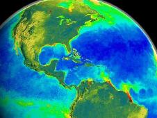 SeaStar image showing global biomass data