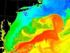 infrared image of the Atlantic Gulf Stream in 2001