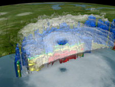 TRMM and GOES satellite composite image of Hurricane Katrina on Sun., Aug. 28, 2005