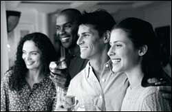 Photo: People drinking wine.