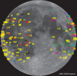 MSFC Lunar Impact 2005-08 Flash Detections