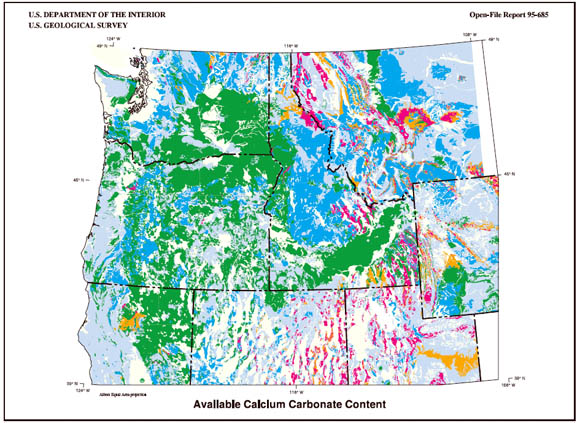 image of a map showing the availability of CaCO3 in the Pacific Northwest.