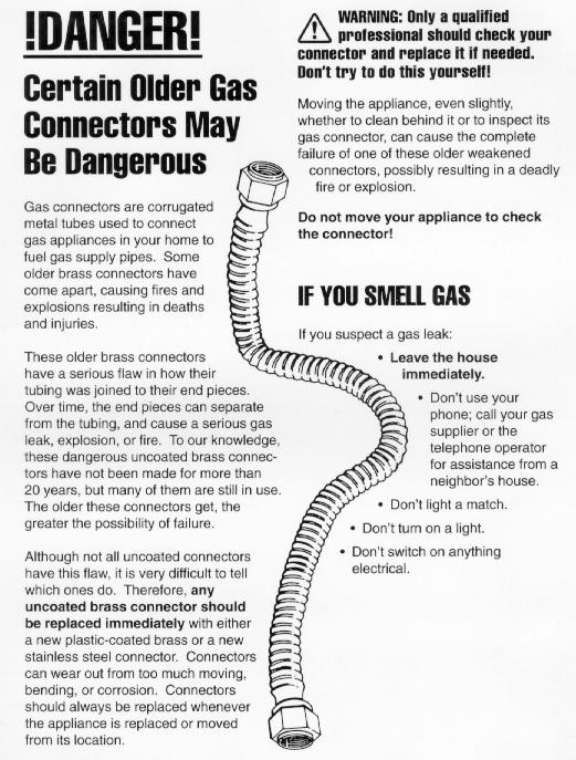 picture of information on Older Brass Gas Connectors