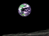This image of Earth taken from 200 kilometers (124 miles) above the lunar surface was taken by the Moon Mineralogy Mapper