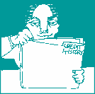 Illustration of a man looking through a credit history folder