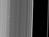 The Cassini spacecraft captured this image of a small object in the outer portion of Saturn's B ring