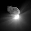 This spectacular image of comet Tempel 1 was taken 67 seconds after it obliterated Deep Impact's impactor spacecraft.