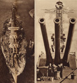 Split view of two American war ships