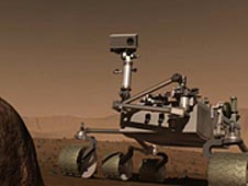 Artist's concept of the Mars Science Lab rover on Mars