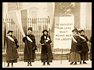 Women demonstrating outside the White House