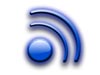 Blue RSS (really simple syndication) icon