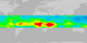 September 28, 2004 : Areas of red represent high levels (50+ DU) and areas of blue represent low areas (20 DU).