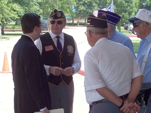 Congressman Boren talking with veterans at the Claremore Veterans Center