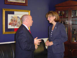 Congressman Brady meets with DEA Administrator Karen Tandy in his Washington office to shed federal light on the seriousness of “pill mills” in Texas