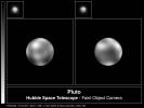 The never-before-seen surface of the distant planet Pluto is resolved in these NASA Hubble Space Telescope pictures, taken with the European Space Agency's (ESA) Faint Object Camera (FOC) aboard Hubble.