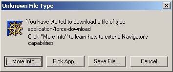Unknown File Type Dialogue Box