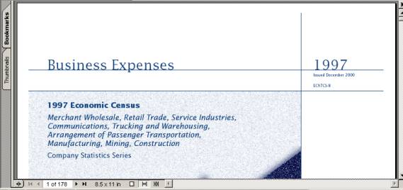 1997 Economic Census Business Expenditures Publication