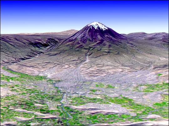 El Misti Volcano and the City of Arequipa, Peru