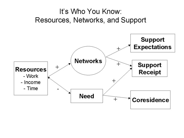 Figure 1:  It's Who You Know:  Resources,
Networks, and Support