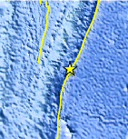 Small map showing earthquake