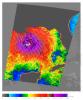 Nearly the whole of the Gulf of Mexico was churning with the powerful winds and rains of Hurricane Katrina on August 28, 2005, when NASA's QuikScat satellite captured this image.