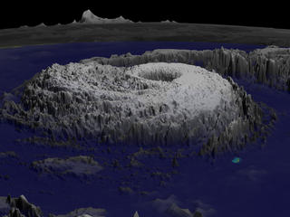 Hurricane Erin on 9-10-01.  The cloud layer is derived from VIRS-IR and GOES-IR.  The background is MODIS-bluemarble.