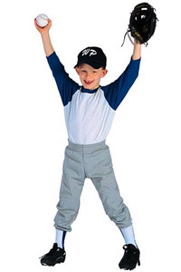 Boy in baseball uniform