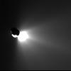 This image shows the view from Deep Impact's flyby spacecraft as it turned back to look at comet Tempel 1. Fifty minutes earlier, the spacecraft's probe was run over by the comet.