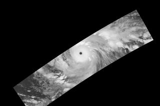 An infrared image of Hurricane Mitch taken by the VIRS instrument on TRMM on October 27, 1998
