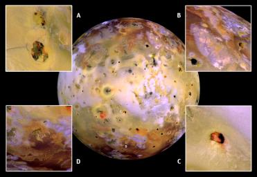 Closeups of Io (false color)