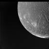 This picture is part of the highest-resolution Voyager 2 imaging sequence of Ariel, a moon of Uranus about 1,300 kilometers (800 miles) in diameter. The clear-filter, narrow-angle image was taken Jan. 24, 1986, from a distance of 130,000 km (80,000 mi).