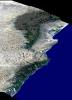 Perspective View, Landsat Overlay, Salalah, Oman, Southern Arabian Peninsula