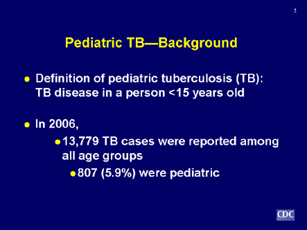 Slide 2: Pediatric TB - Background