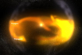 View of the Sun and the CME with Voyager 1 and 2.