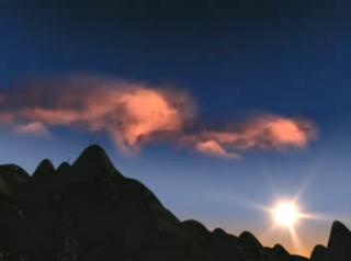 Because of their high altitude, near the edge of space, noctilucent clouds shine at night when the Sun's rays hit them from below while the lower atmosphere is bathed in darkness. Also known as Polar Mesospheric Clouds or PMCs, they typically form in the cold, summer polar mesosphere and are made of water ice crystals. In April 2007 the Aeronomy of Ice in the Mesosphere (AIM) Mission was launched with the express purpose of studying noctilucent clouds.