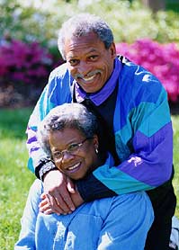 Smiling mature couple