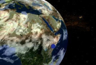 Data transfer around the Earth
