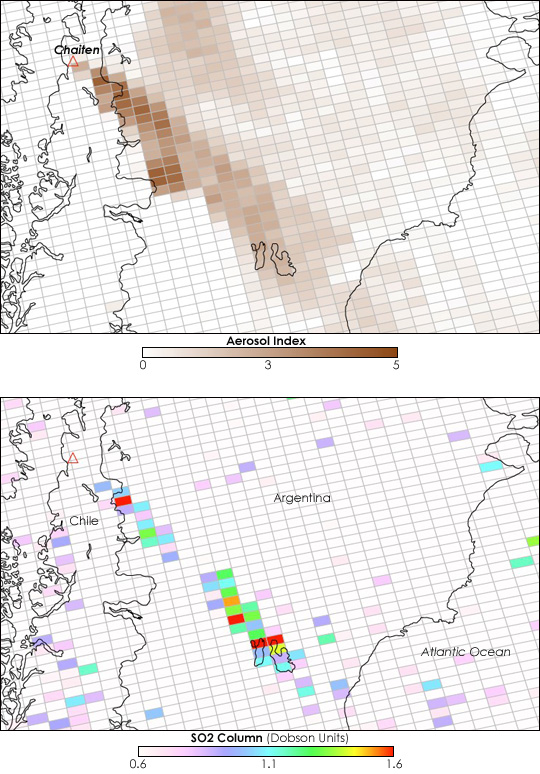 Aerosols from Chaiten Volcano