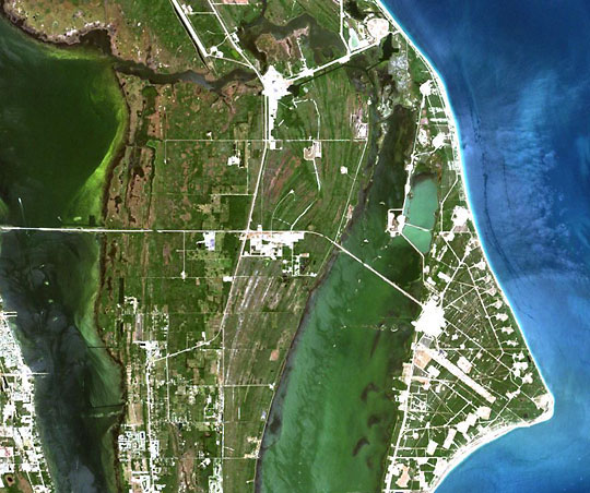 Kennedy Space Center from Landsat 7