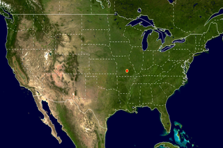 This animation shows the mean population center of the United States for each census from 1790-2000.