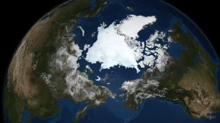 Image of Arctic sea ice on September 13, 2008.