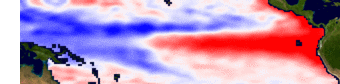 This animation shows El Nino and La Nina from
1997 through 1998. Each frame is a ten-day average of sea
surface height (SSH) anomalies--that is, of differences from
normal SSH values. The area shown in the animation is the
Pacific ocean from -20.5 to +20.5 latitude and +120.5 to +289.5
East longitude.