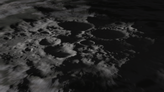 Tilted View: In this animation, the camera is parked, looking down at Shackleton Crater at an angle while the shadows cycle through a full 360 degree rotation.