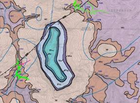 Relation of the northeast-trending Flatrock Creek fault to the surface geology and cave locations