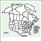 Distribution of Salix ×bebbii Gandog. [eriocephala × sericea]. . 