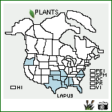 Distribution of Lathyrus pusillus Elliot. . Image Available. 