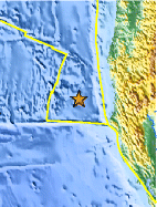 Small map showing earthquake