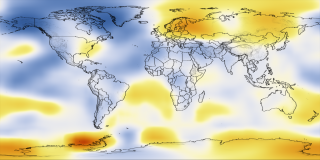 This image is a five year global temperature average from 1971 to 1975.