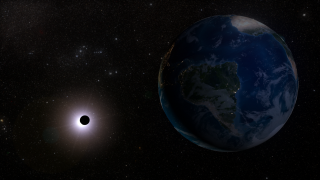 This animation shows the Moon passing in between the Sun and the Earth on July 22, 2009.
